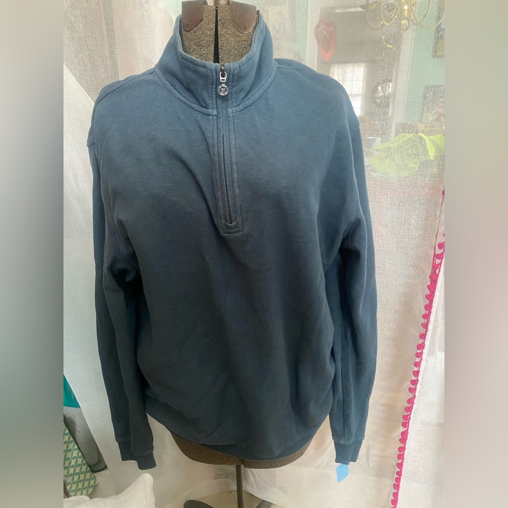 Linksoul Men's Blue Quarter Zip-Up Pullover Golf Sweater Size L Athletic